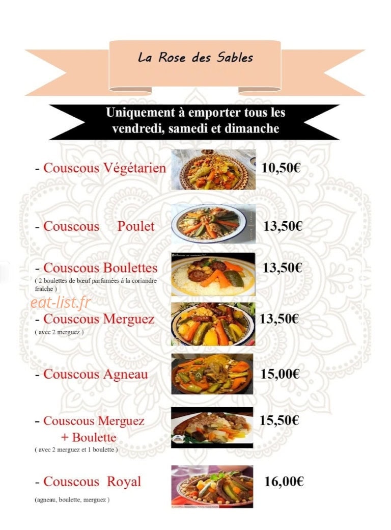 La Rose des Sables — carte page 1