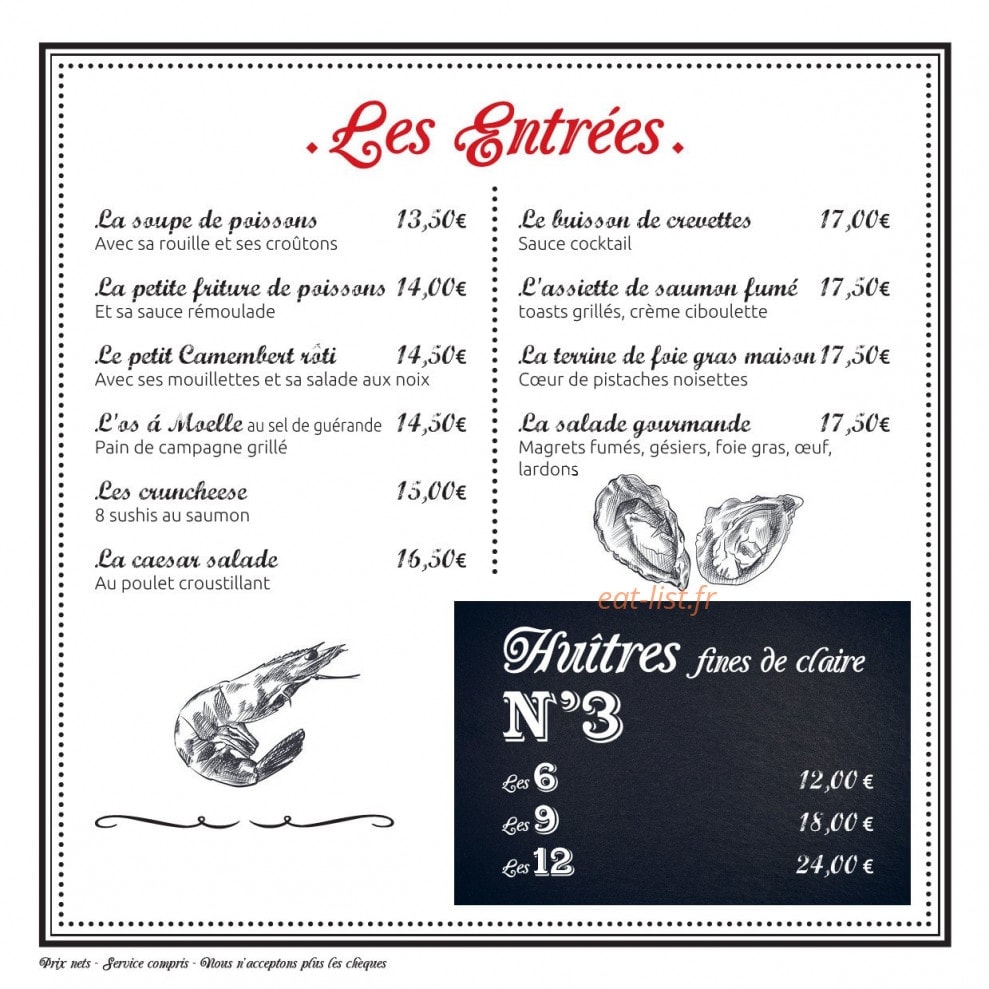 Le Bistrot du Port — carte page 1