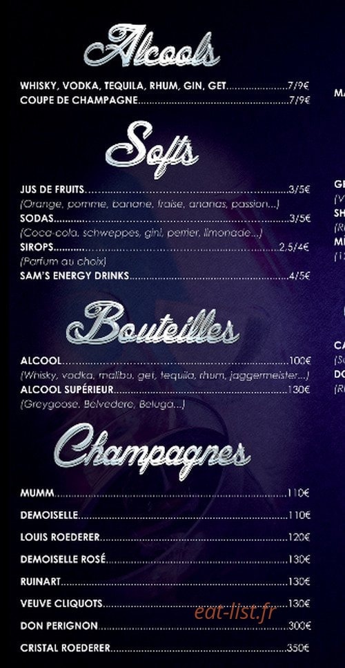 Le Sam's Klub — carte page 10