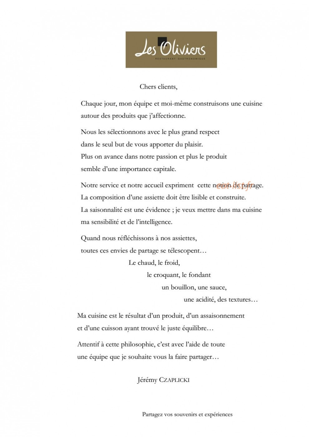 Les Oliviers — carte page 1