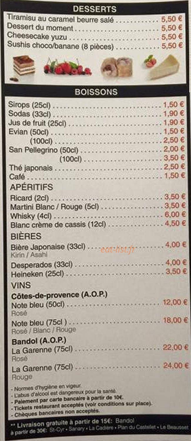 Ô Sushi Bar — carte page 6