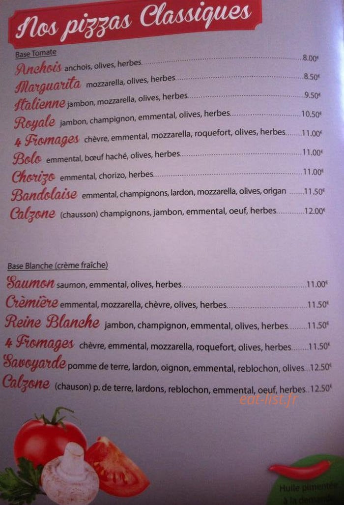 Pizzas Raph — carte page 2