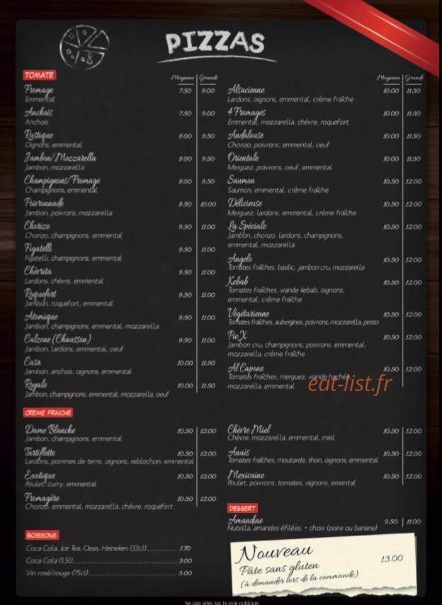 Angelo Pizza — carte page 2