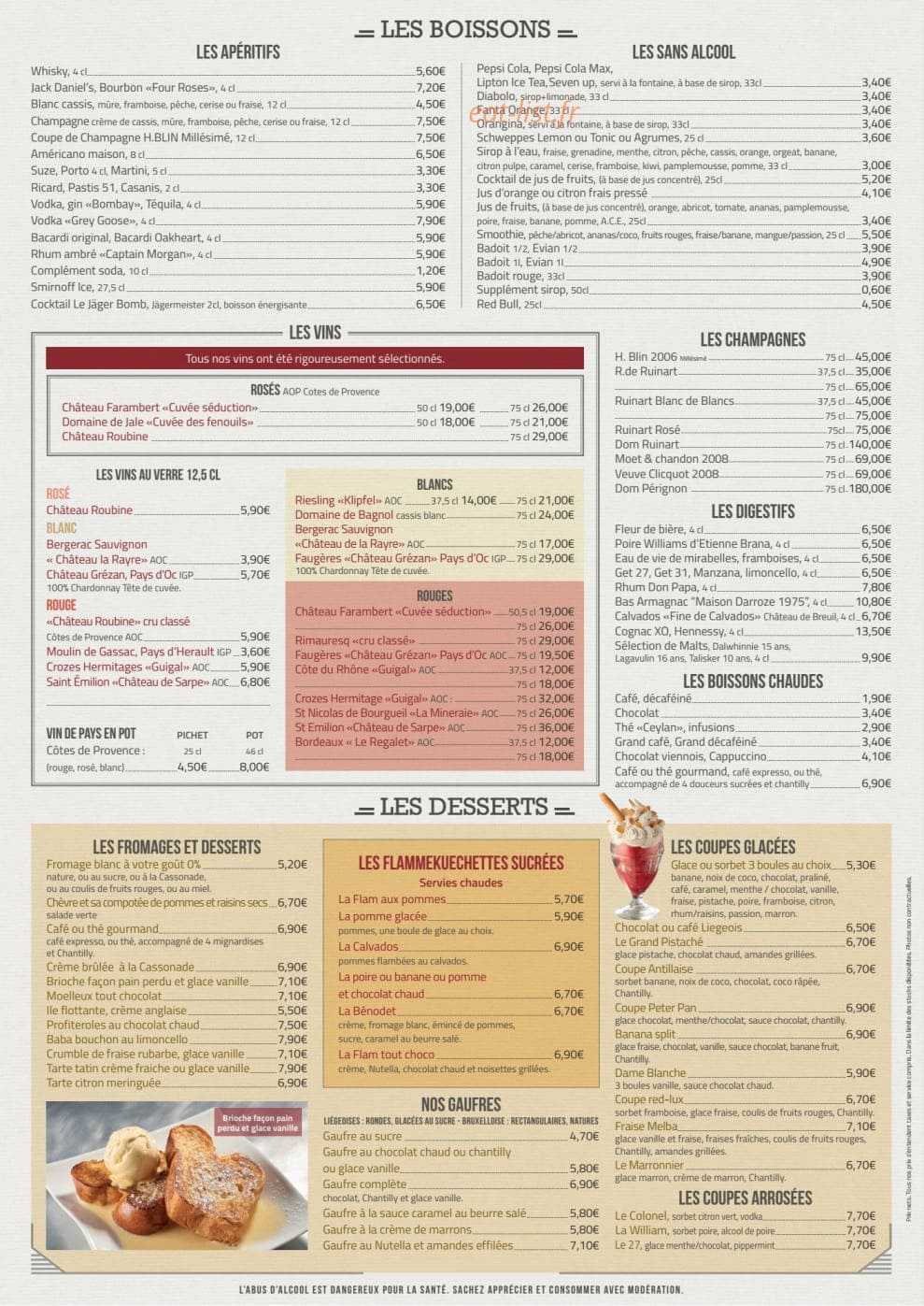 Chez le Brasseur — carte page 4