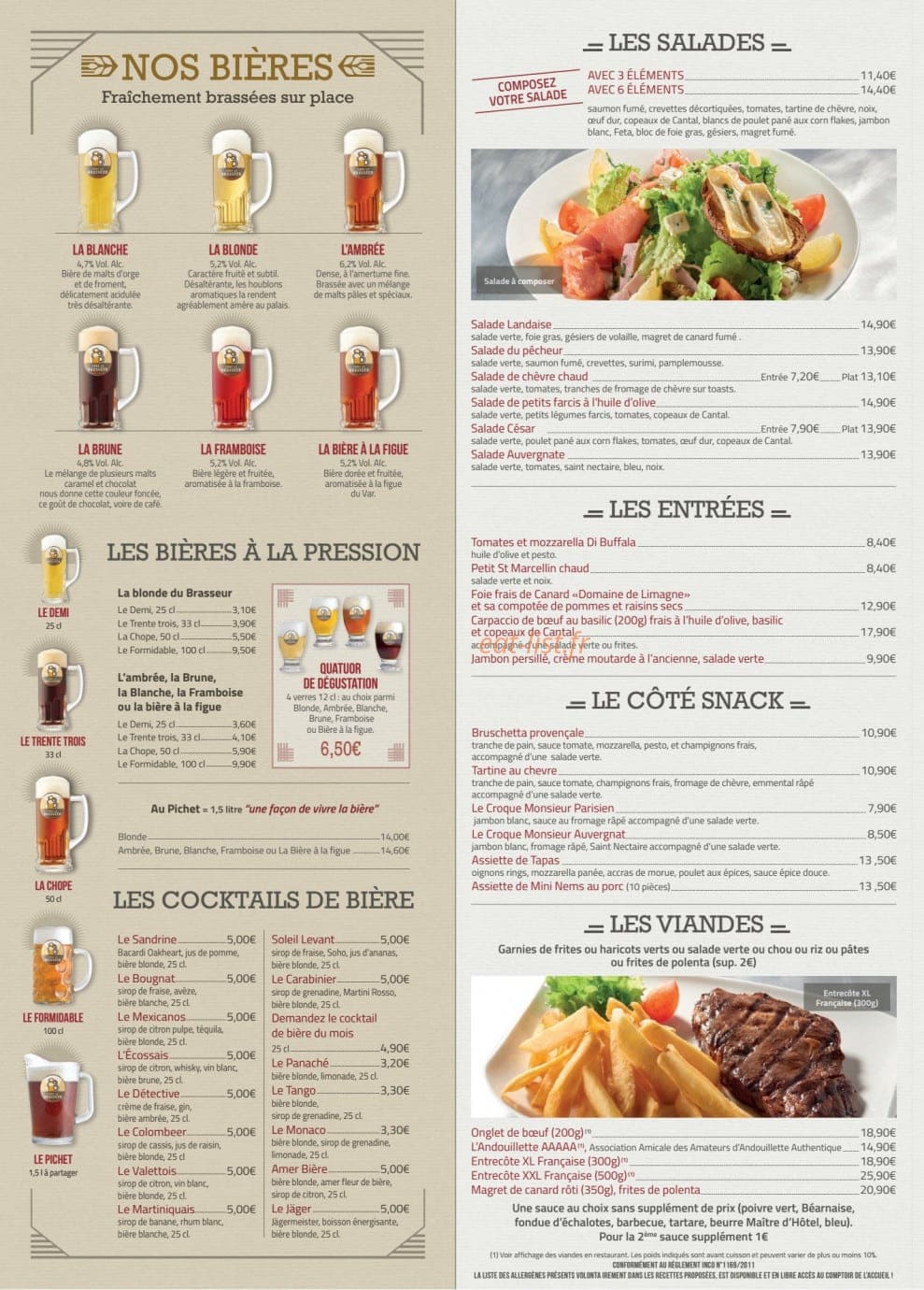 Chez le Brasseur — carte page 2