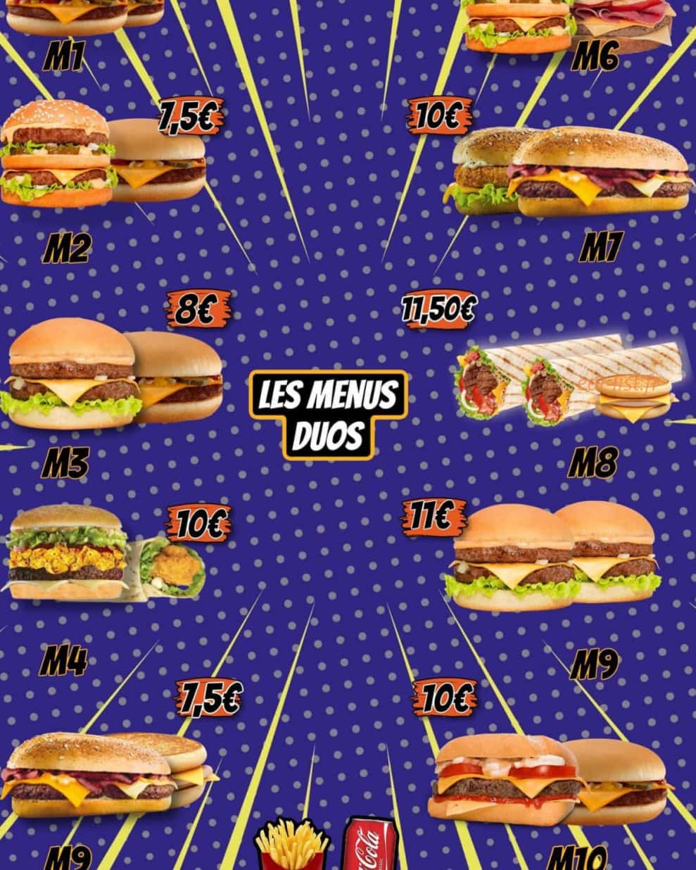Crazy food — carte page 1