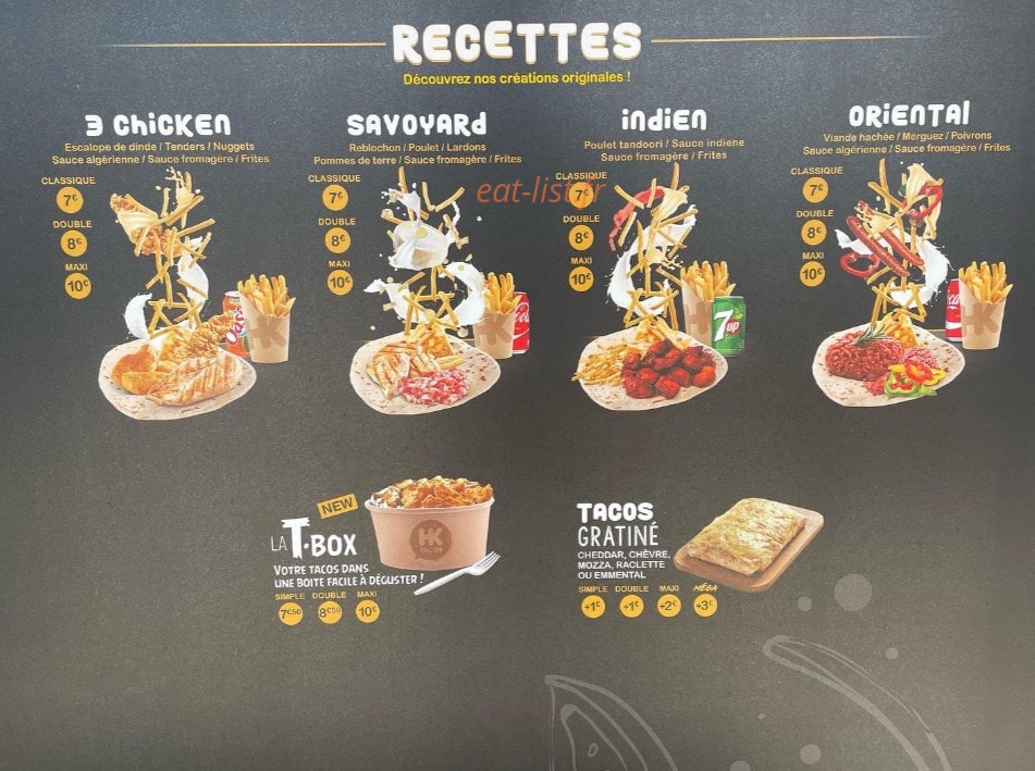 HK Food — carte page 1