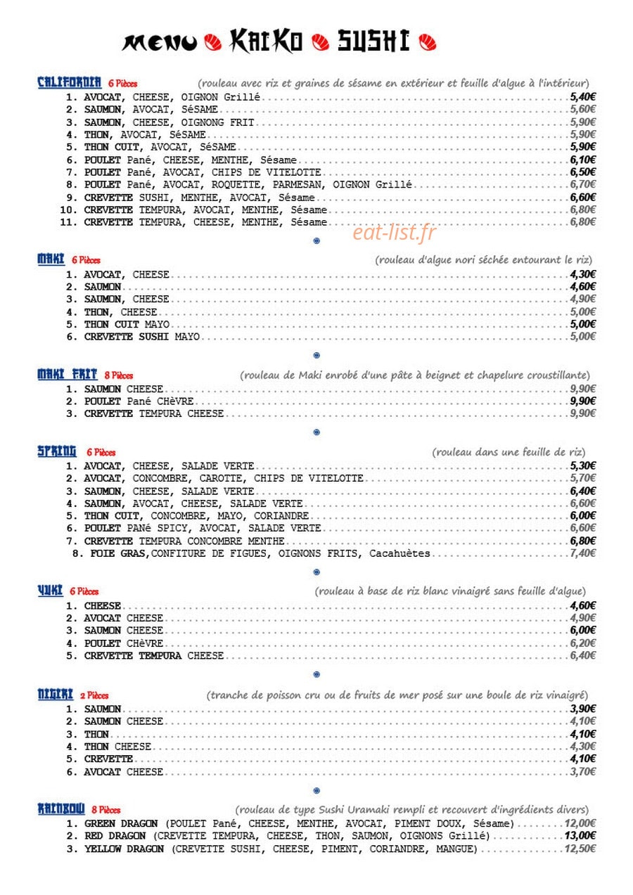 Kaiko — carte page 1