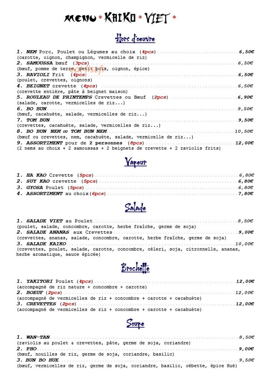 Kaiko — carte page 3