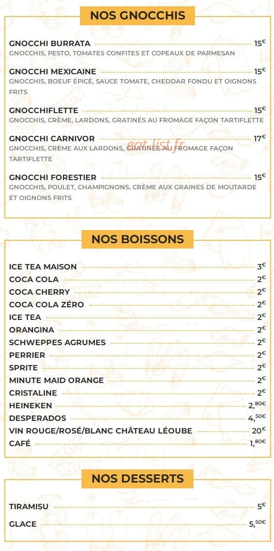 La Boite à Pâtes — carte page 2