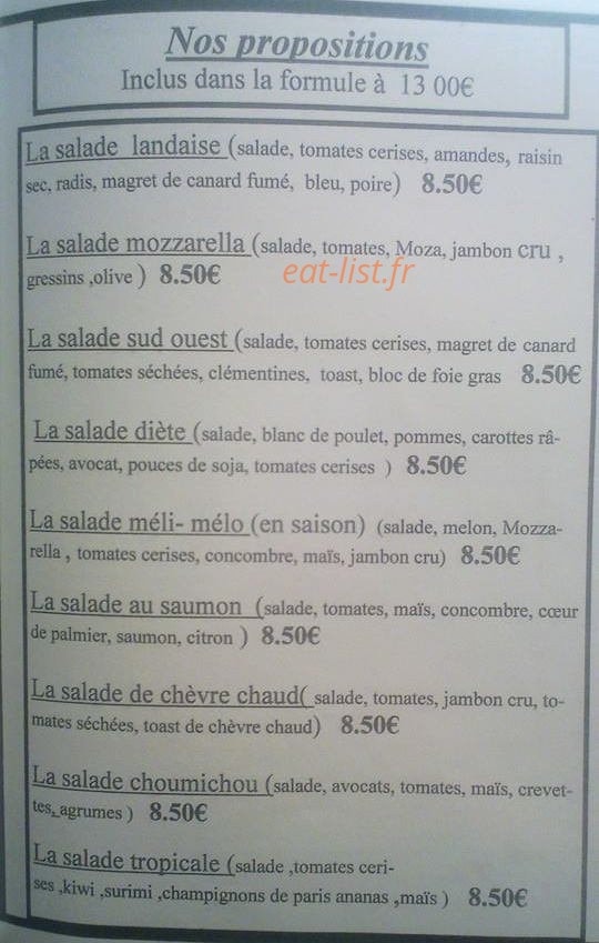 La Saladerie — carte page 7