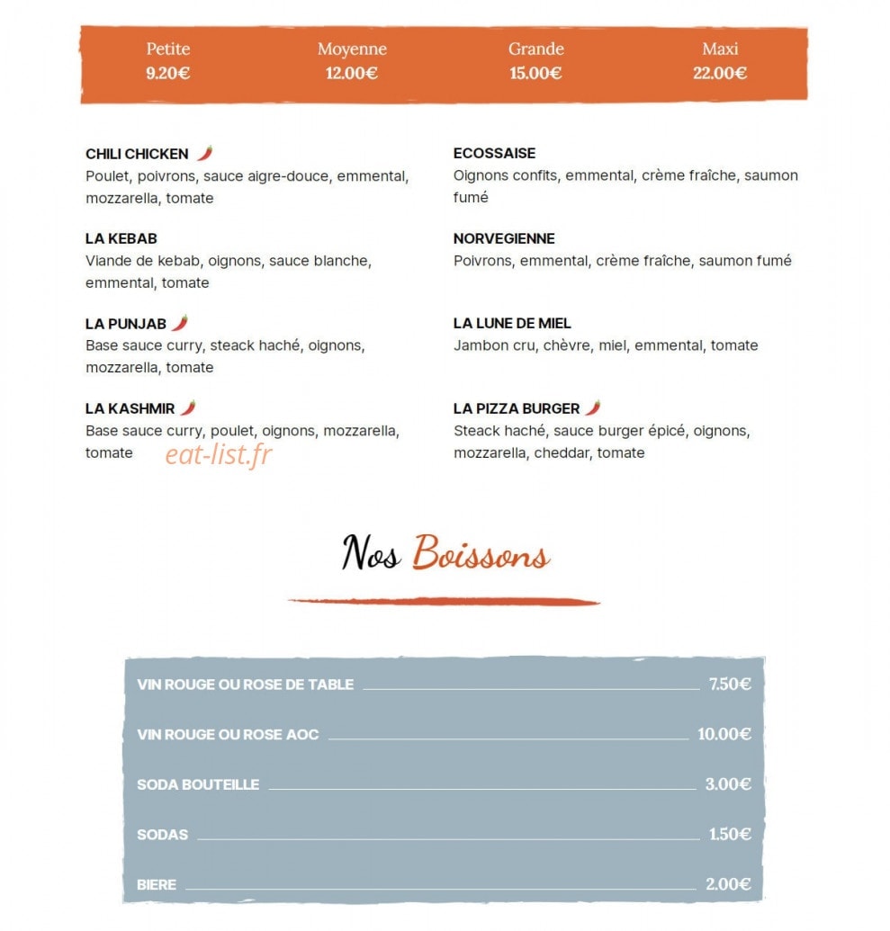 Larry's pizza — carte page 3