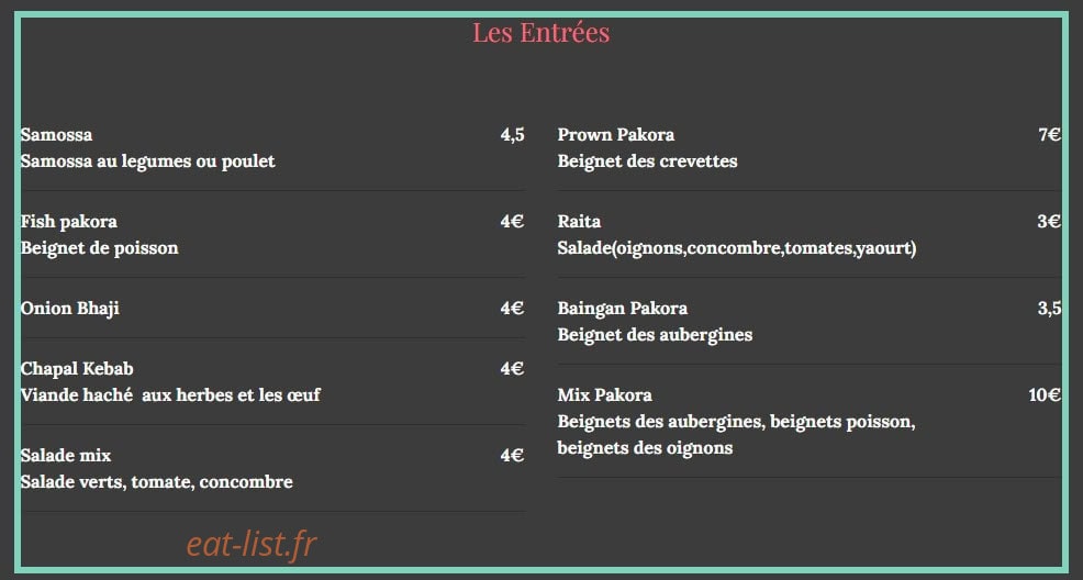 Le Taj — carte page 1