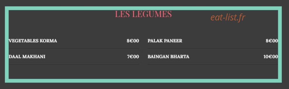 Le Taj — carte page 7