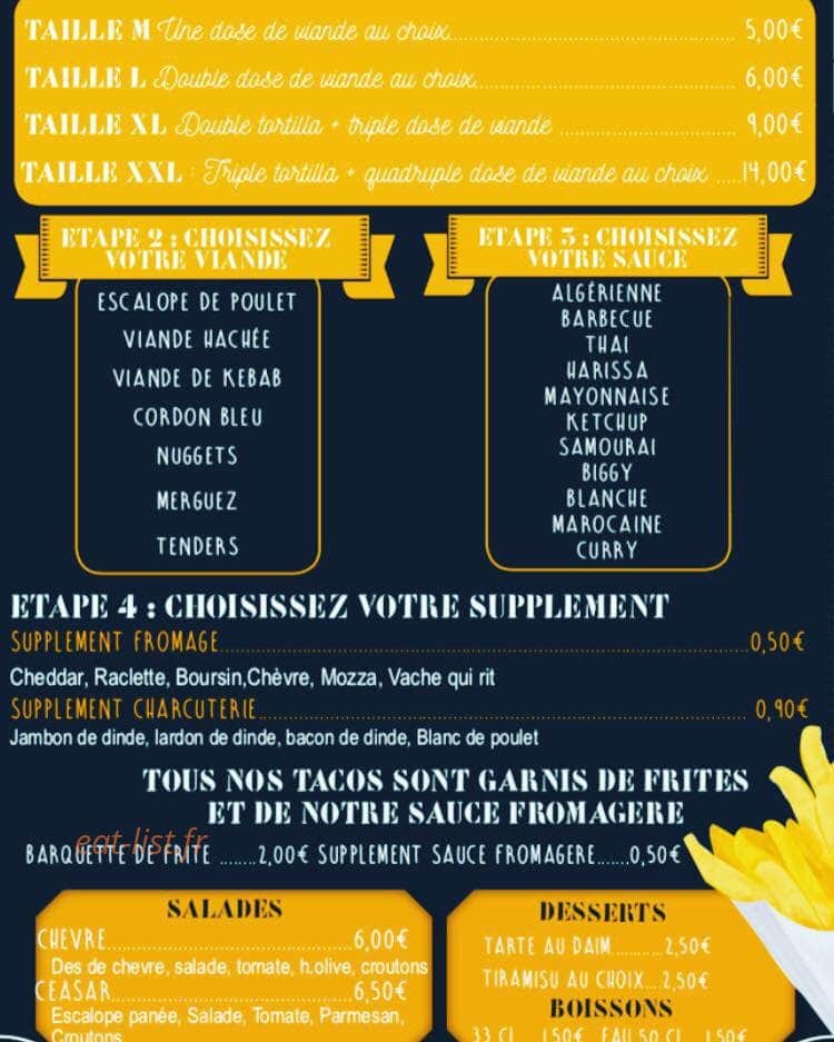 Mr tacos — carte page 1