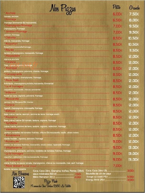 Pizza Flash — carte page 2