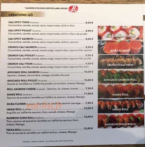 QÔ Sushi — carte page 2