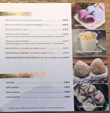 QÔ Sushi — carte page 1