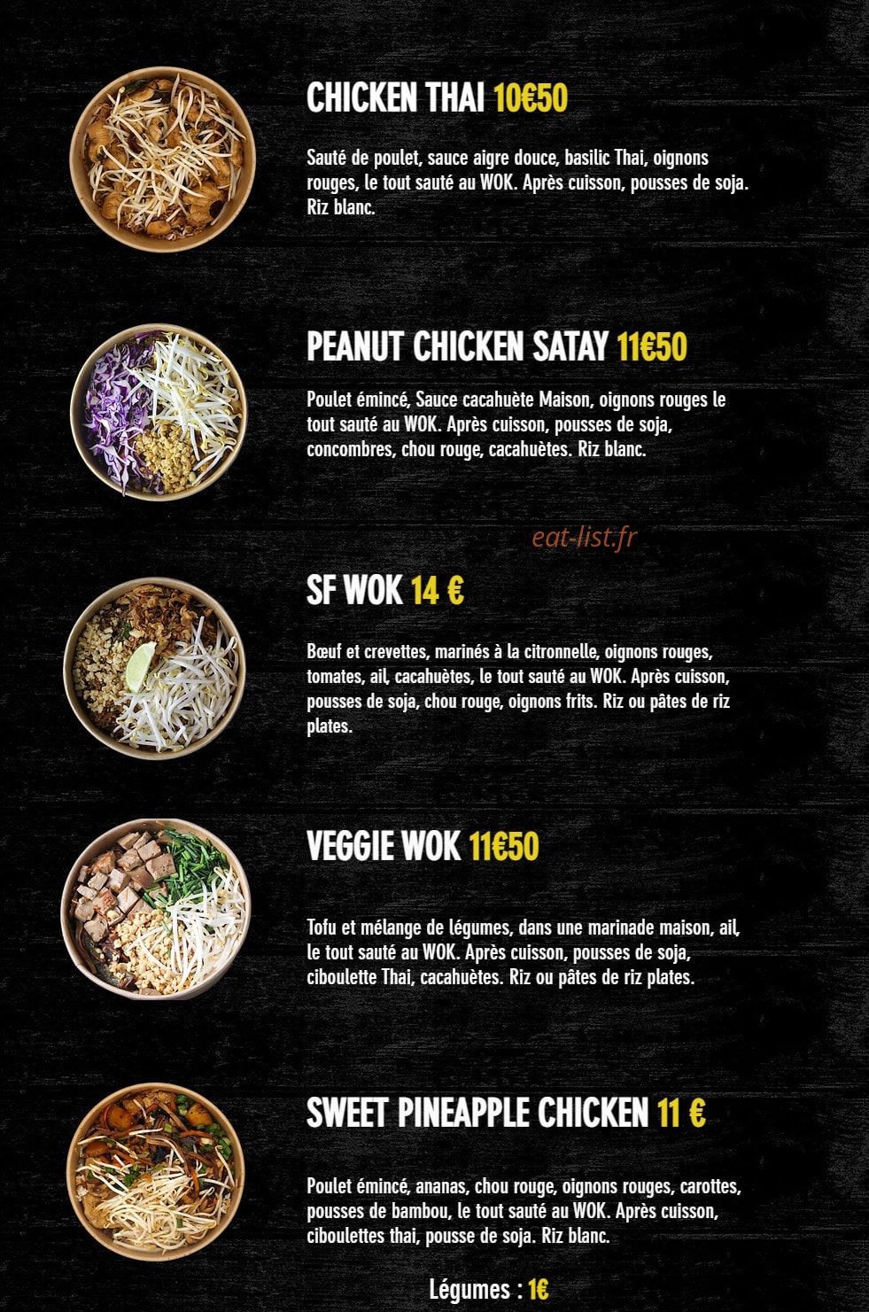 SF Thai — carte page 2