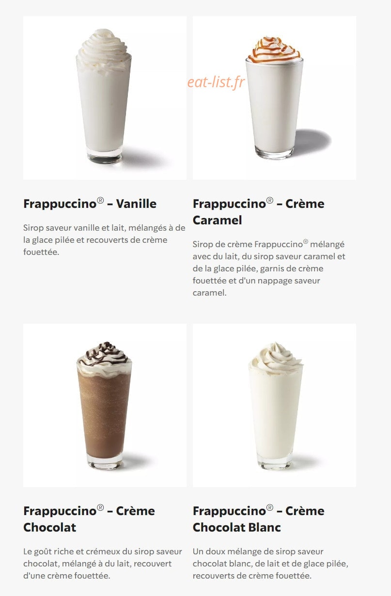 Starbucks Coffee — carte page 25