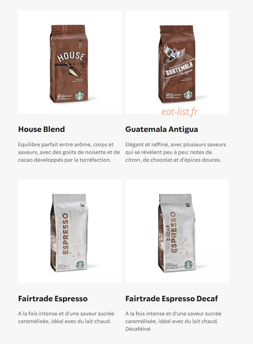Starbucks Coffee — carte page 14