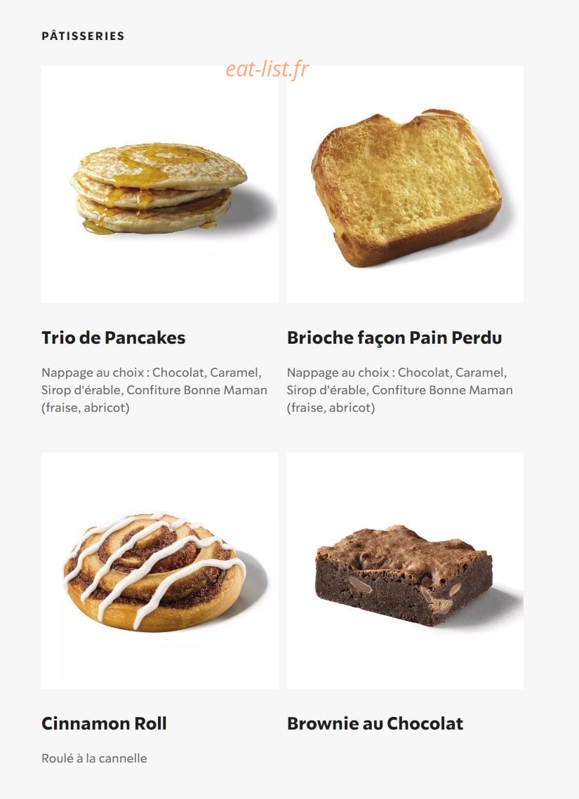 Starbucks Coffee — carte page 2