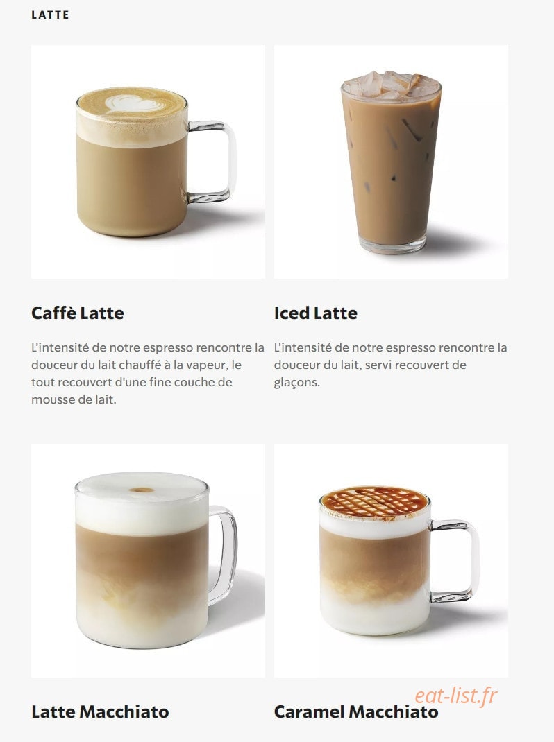 Starbucks Coffee — carte page 16
