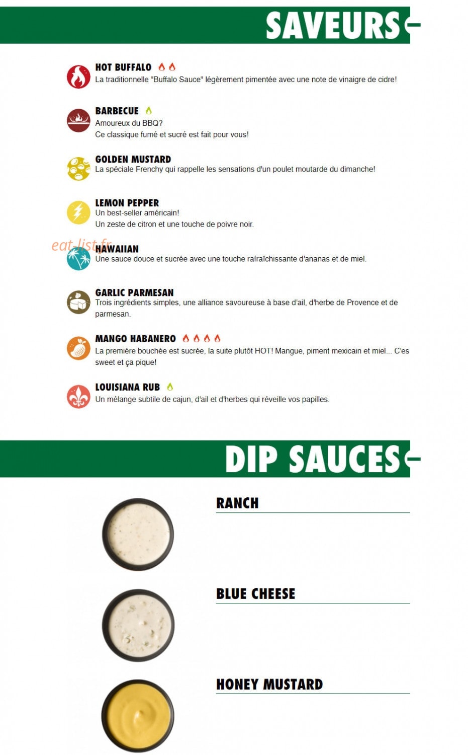 Wingstop — carte page 2