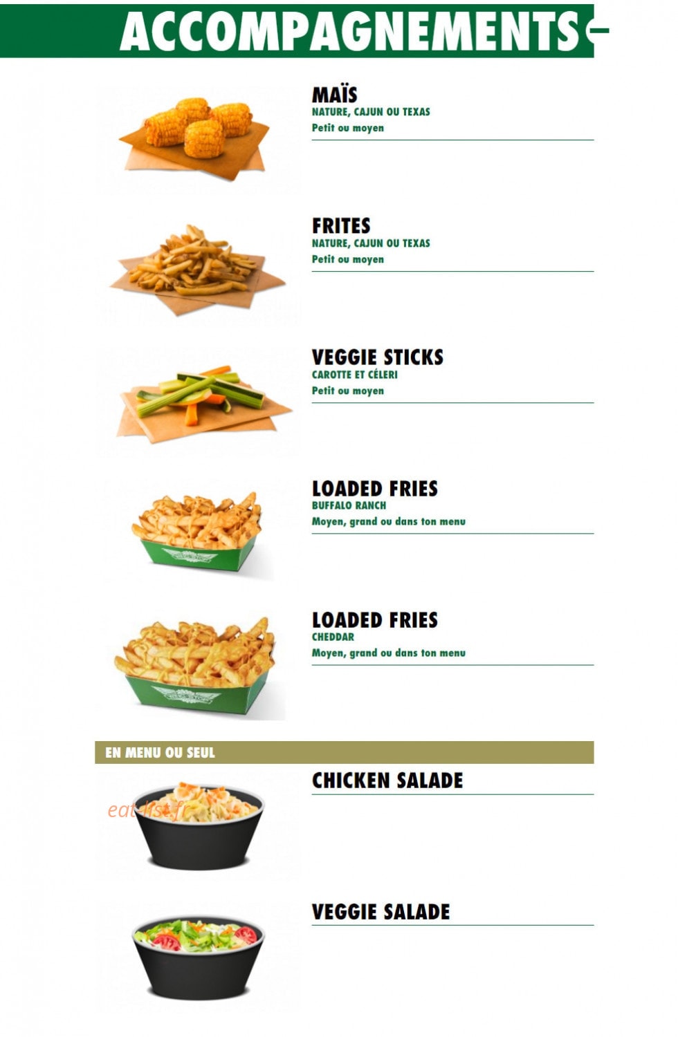 Wingstop — carte page 3