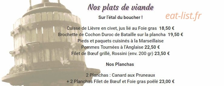 Au Vieux Pressoir — carte page 2