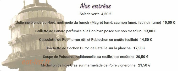 Au Vieux Pressoir — carte page 1