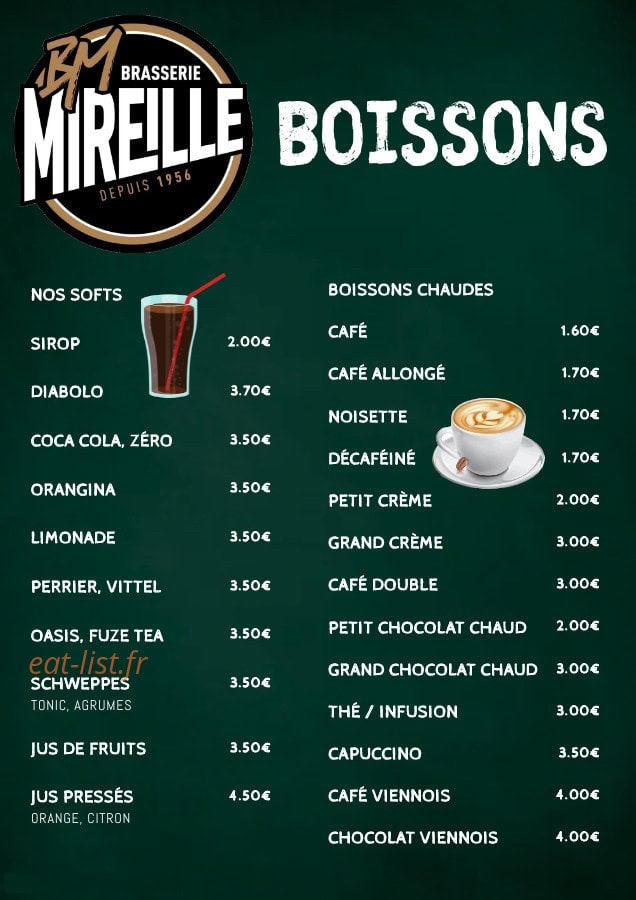 Brasserie Mireille — carte page 5