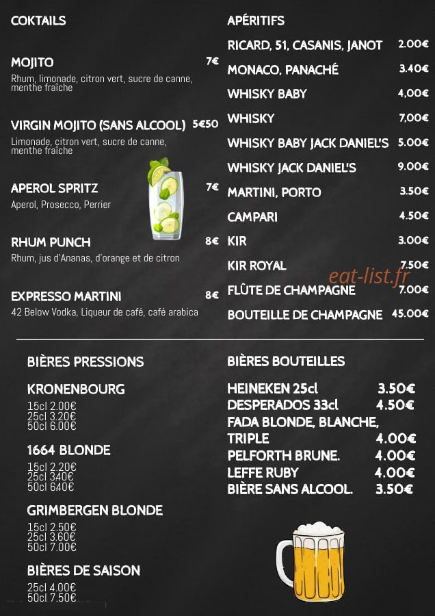 Brasserie Mireille — carte page 6