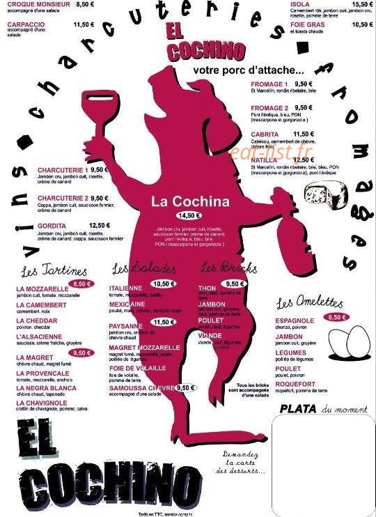 El cochino — carte page 1