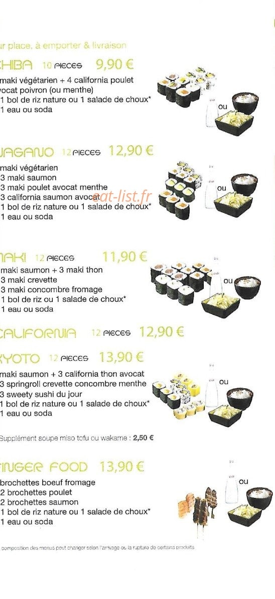 Esprit Sushi — carte page 3
