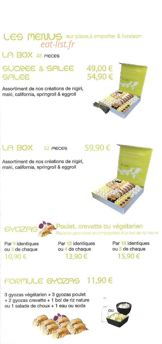Esprit Sushi — carte page 2