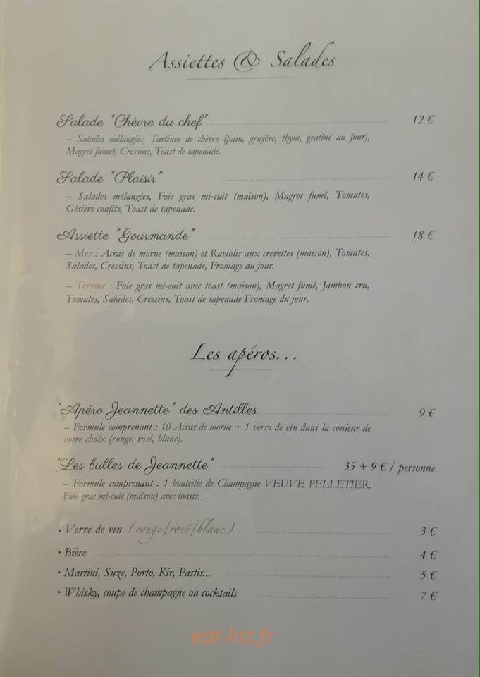L'atelier Gourmand — carte page 2