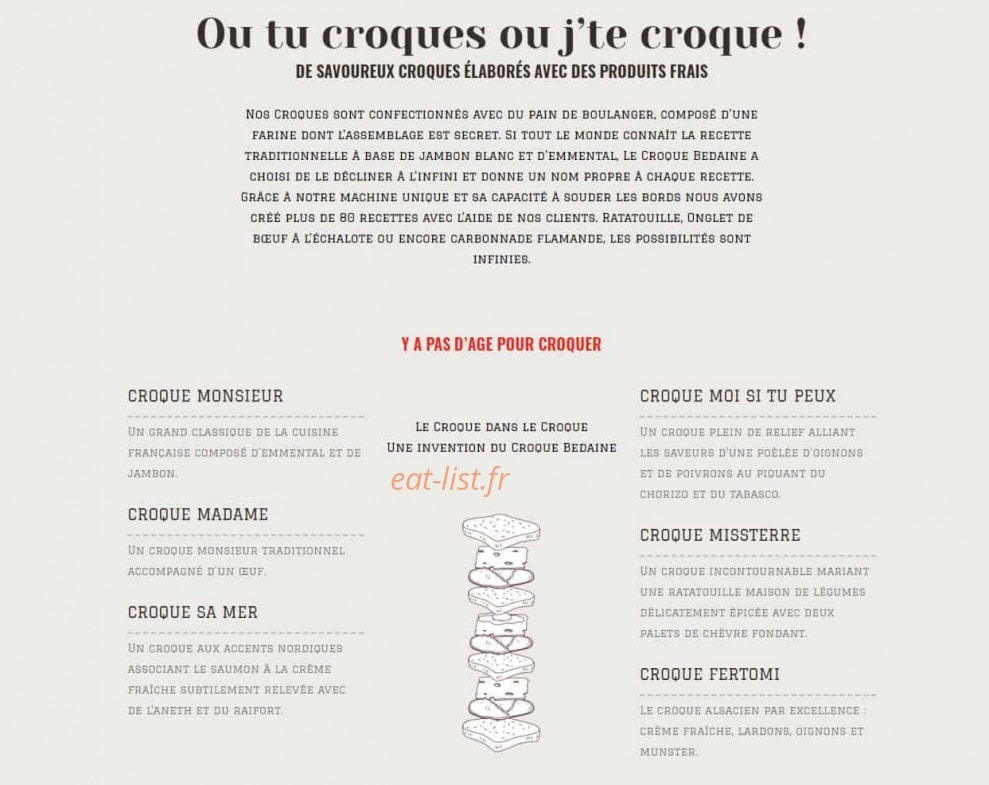 Le Croque Bedaine — carte page 2