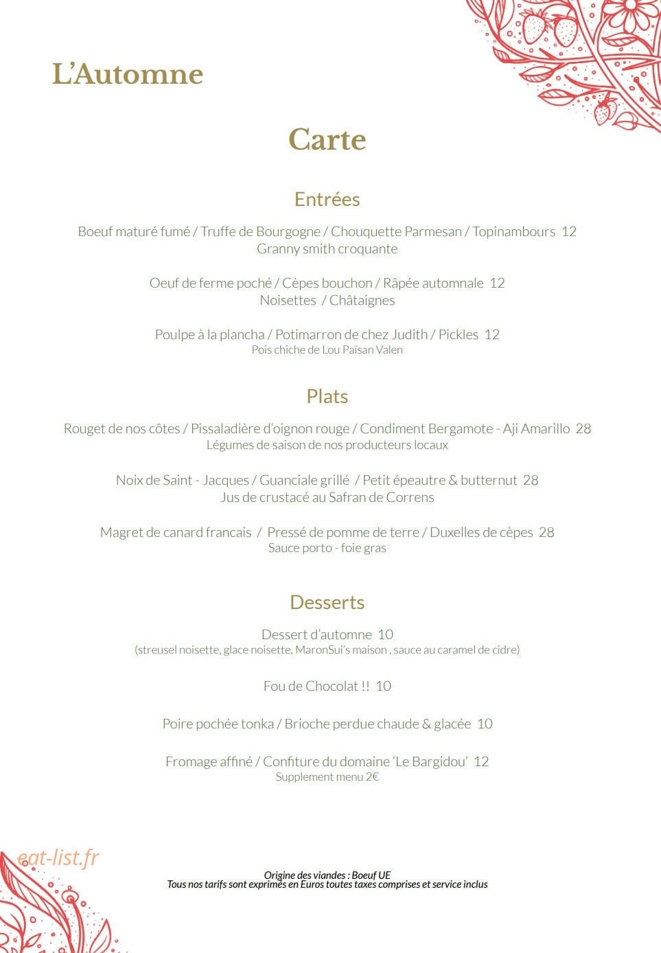 Le Jardin — carte page 1