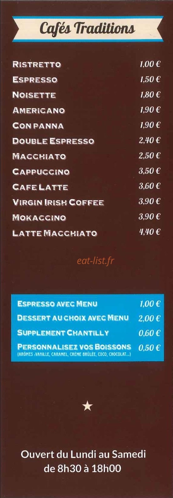 Le Tamper Coffee — carte page 1