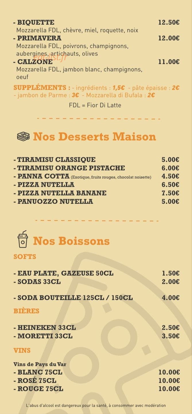 Rossini Pizza — carte page 4