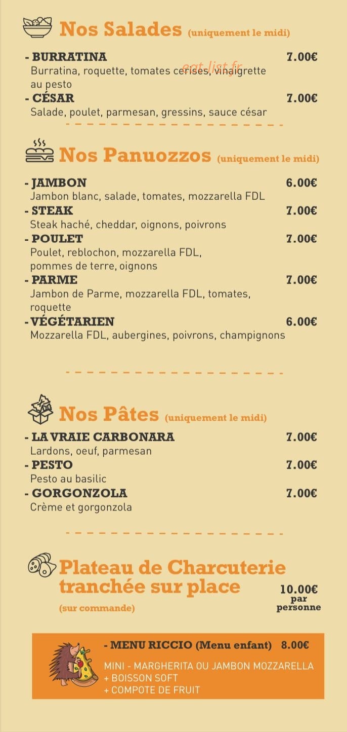 Rossini Pizza — carte page 2