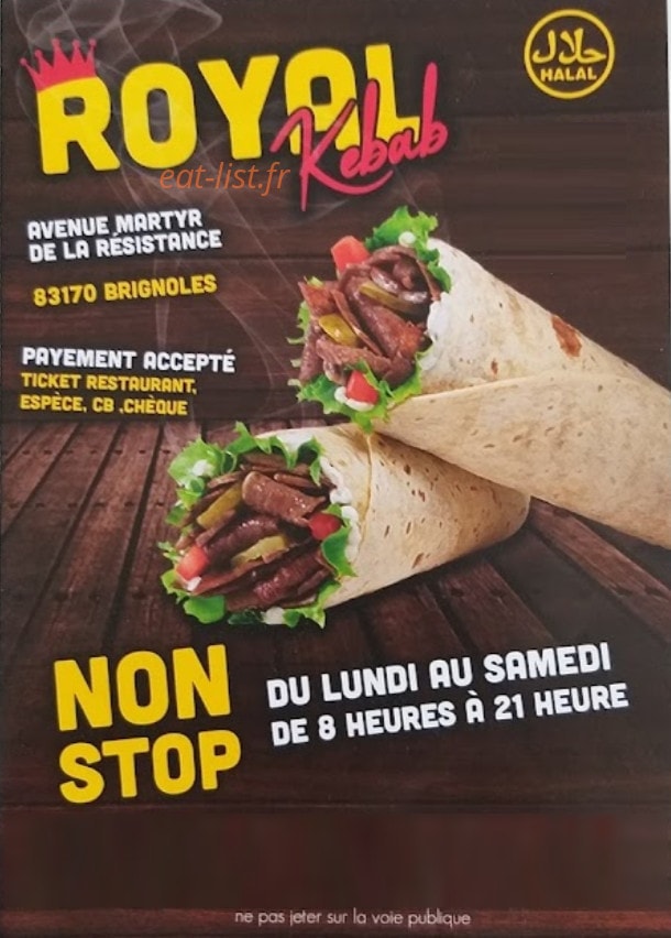 Royal Kebab — carte page 1