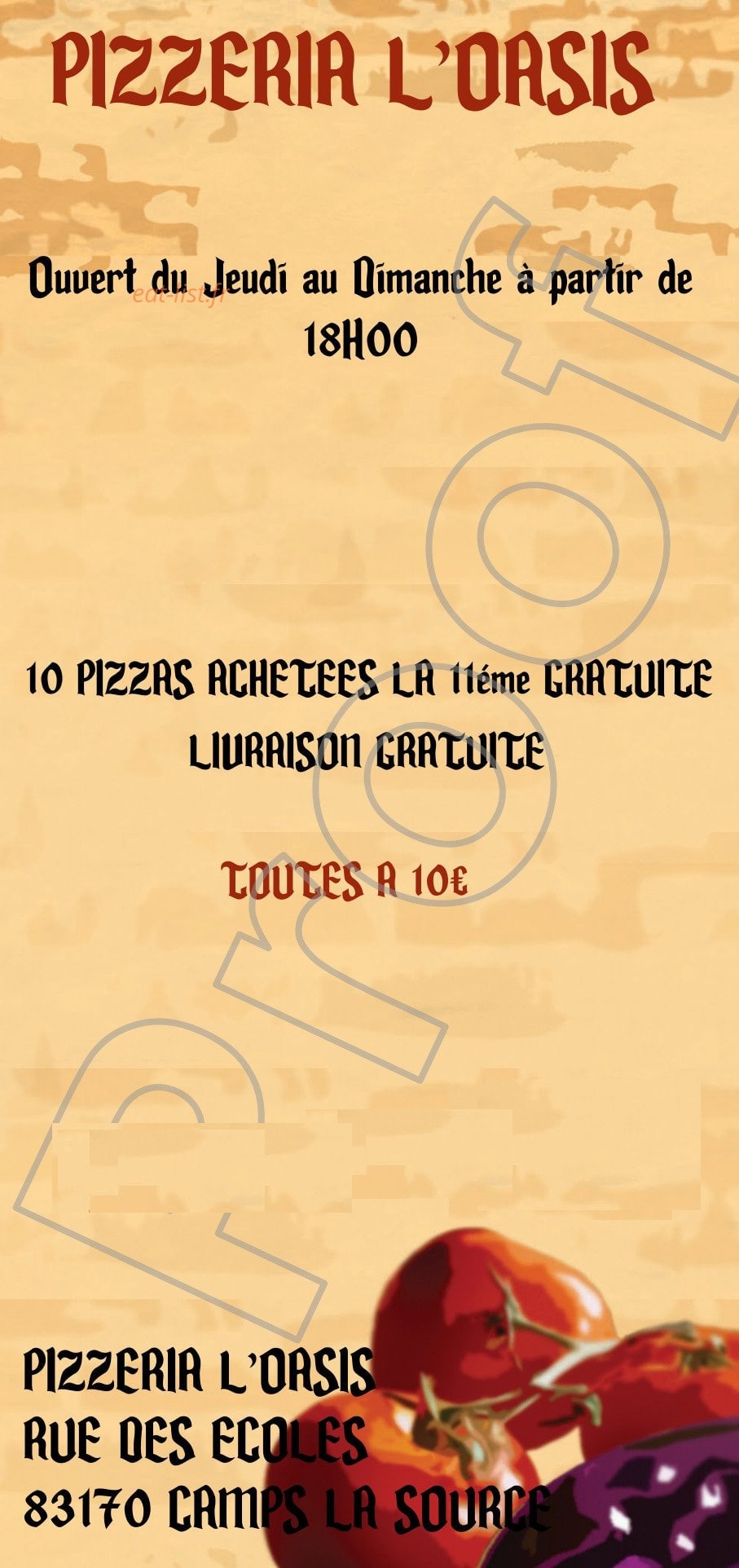 L'oasis — carte page 1