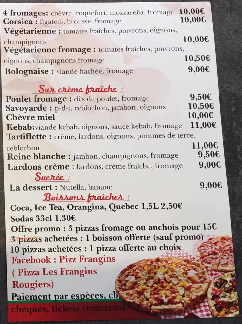 Pizza Les Frangins — carte page 2