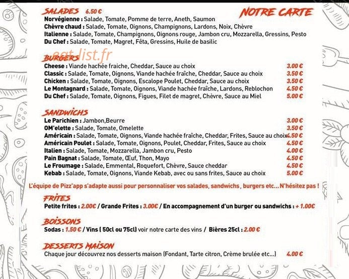 pizz'app — carte page 3