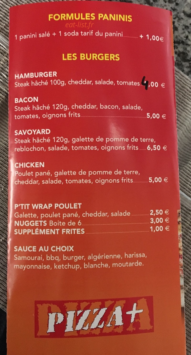 Pizza Plus — carte page 3