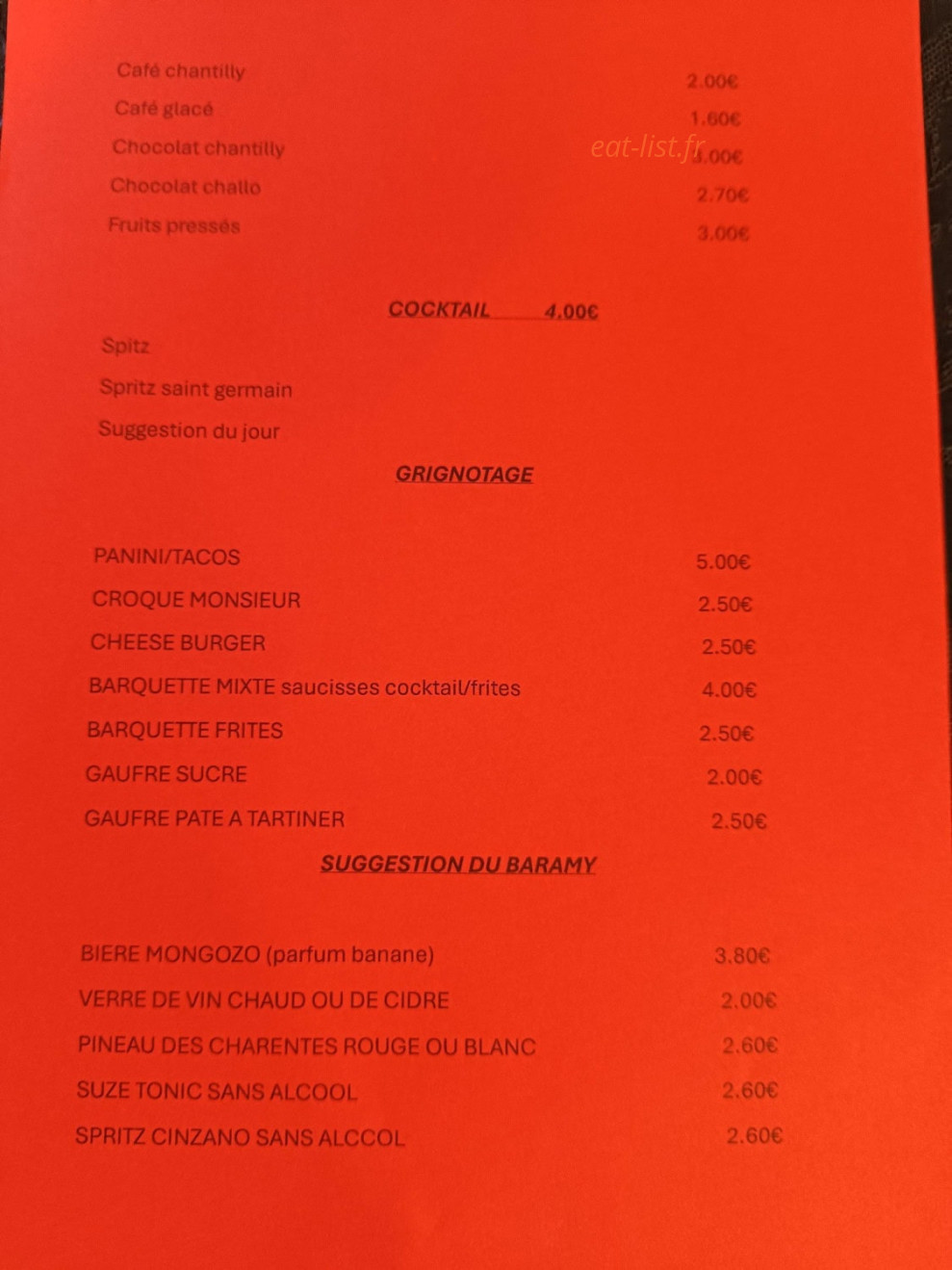 Le Baramy — carte page 1