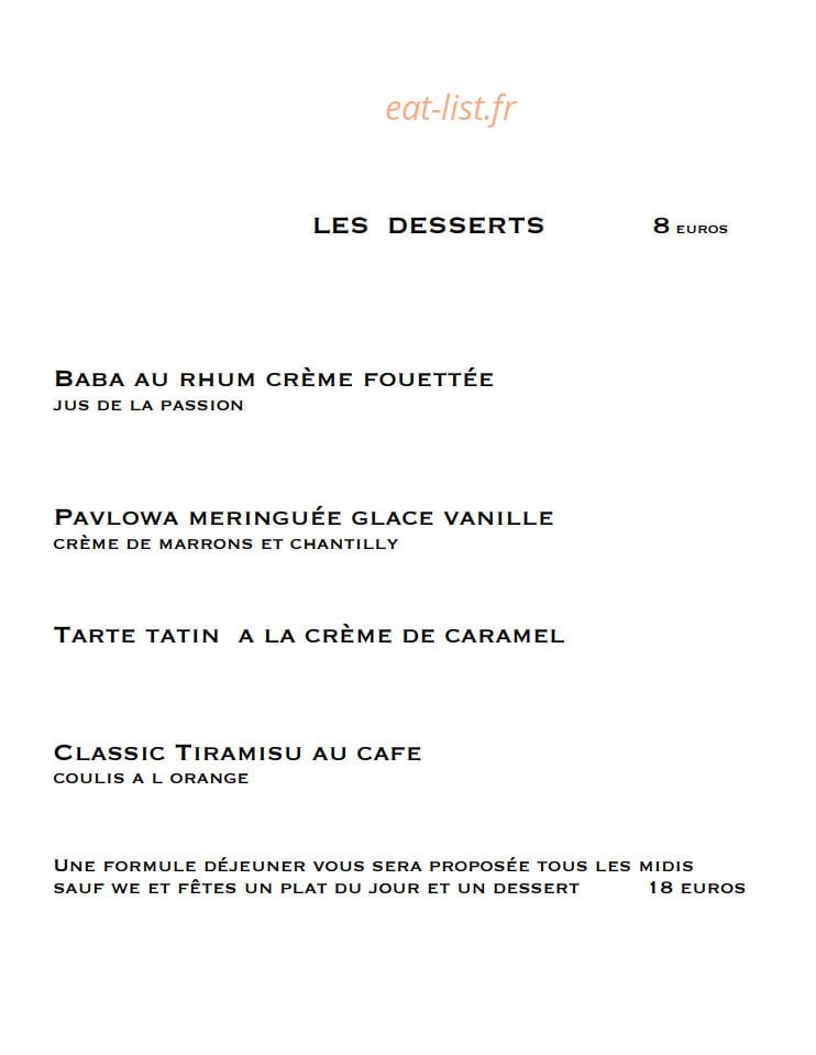 Bistro Plaza — carte page 2