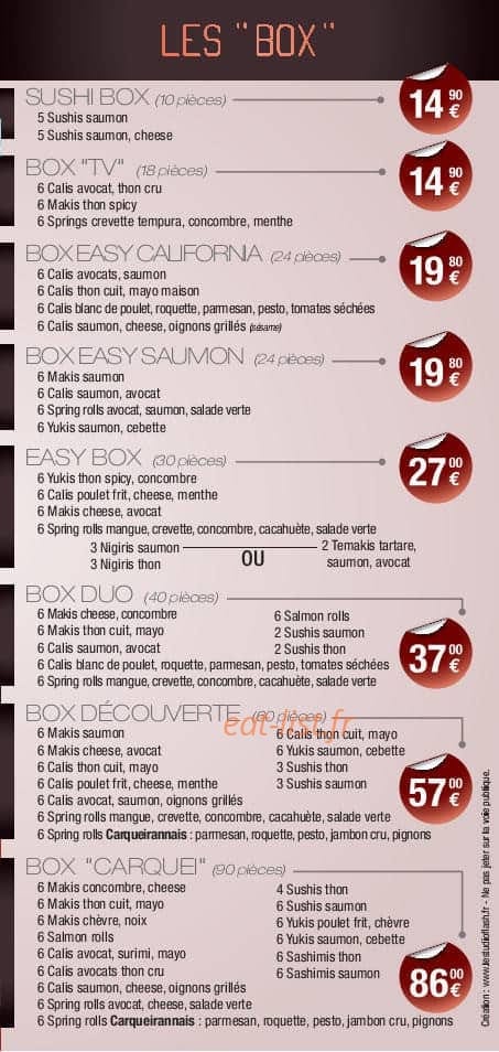 Easy Sushi — carte page 5